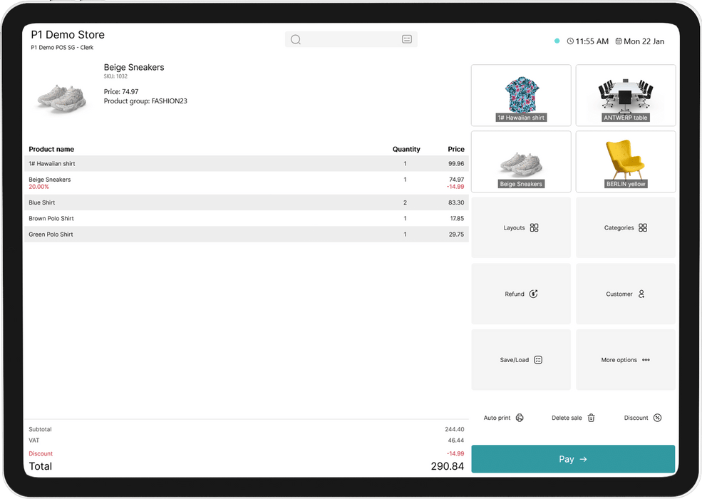 Pay and Key Portal 24 -POS 365 - online Verkauf